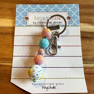 Colorful Handpainted Glass Keychain